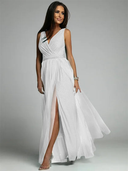 Elegante jurk met V-hals