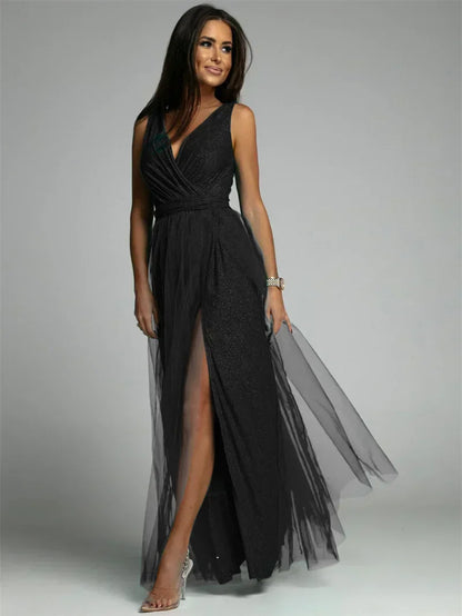 Elegante jurk met V-hals