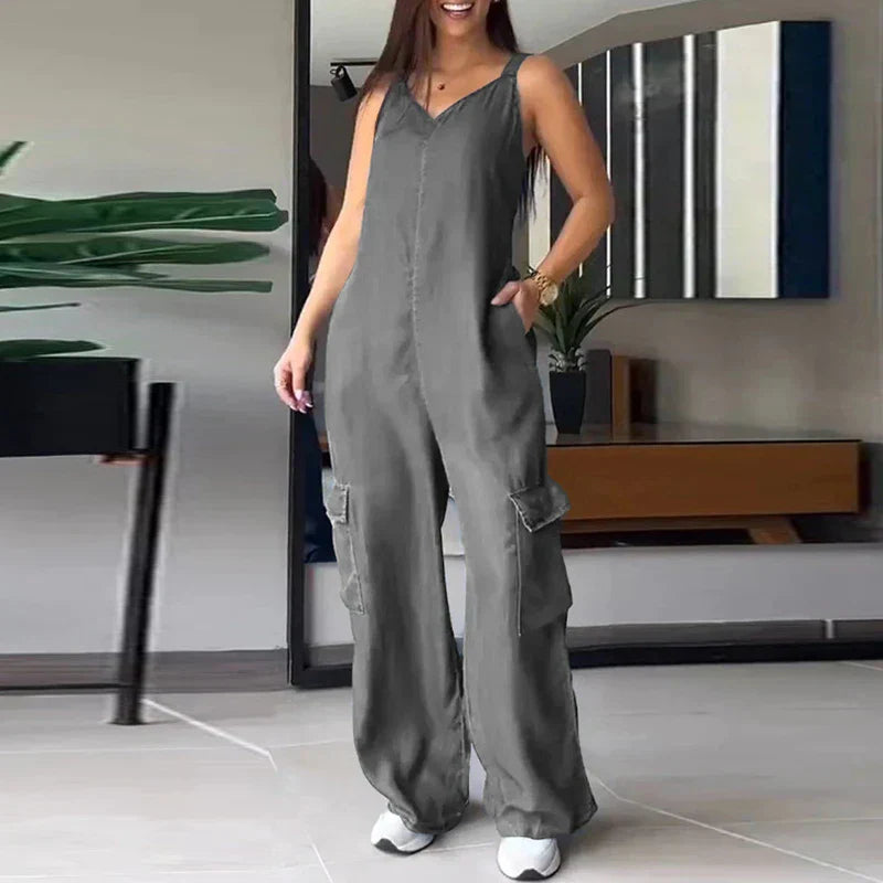 Verleidelijke imitatie denim jumpsuit