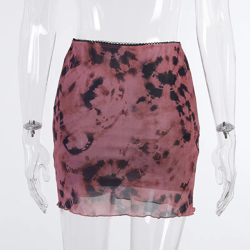 Trendy gelaagde minirok met abstracte print