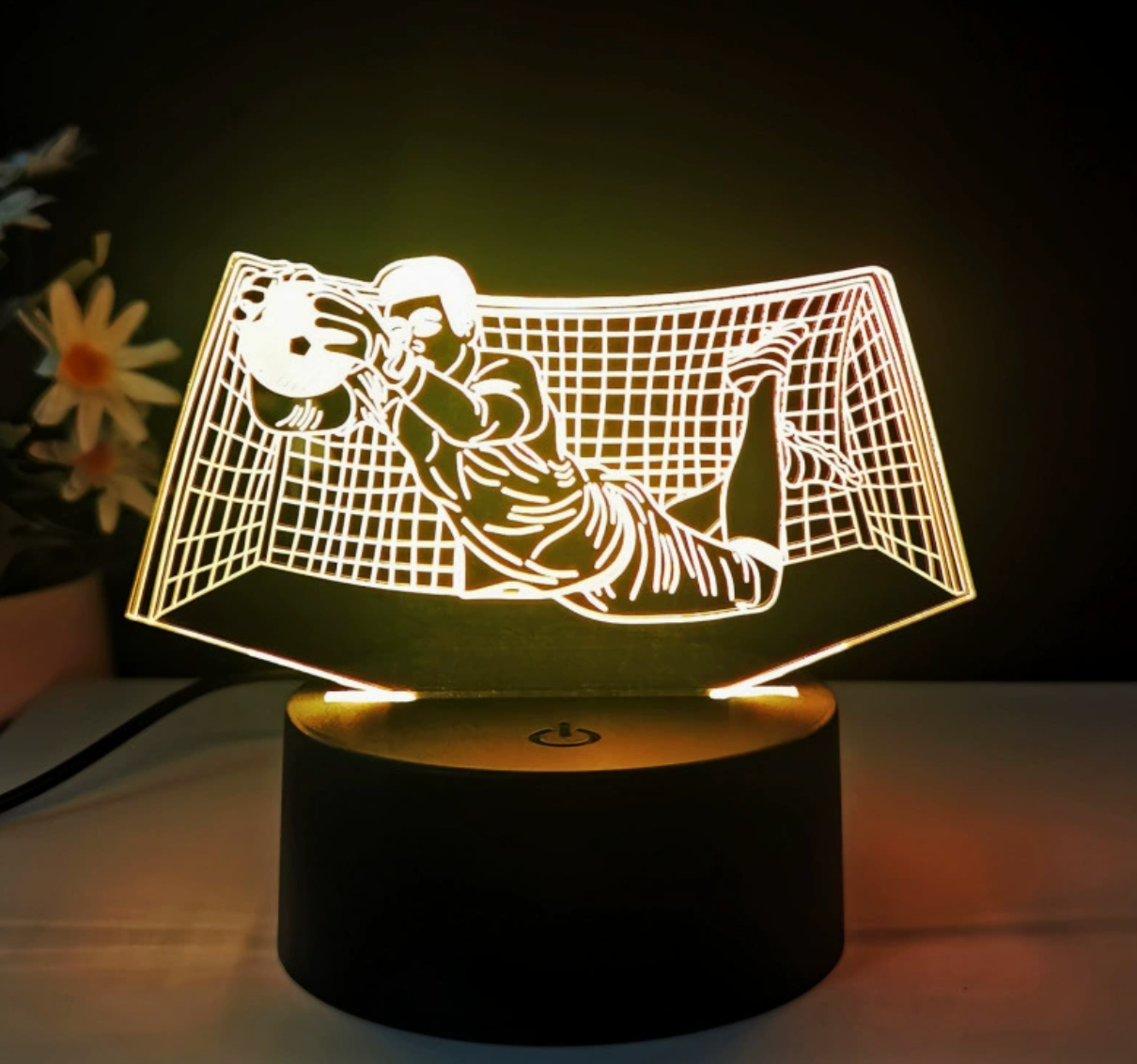 Voetbal 3D Illusie LED-Lamp - Nachtlampje - met Afstandsbediening