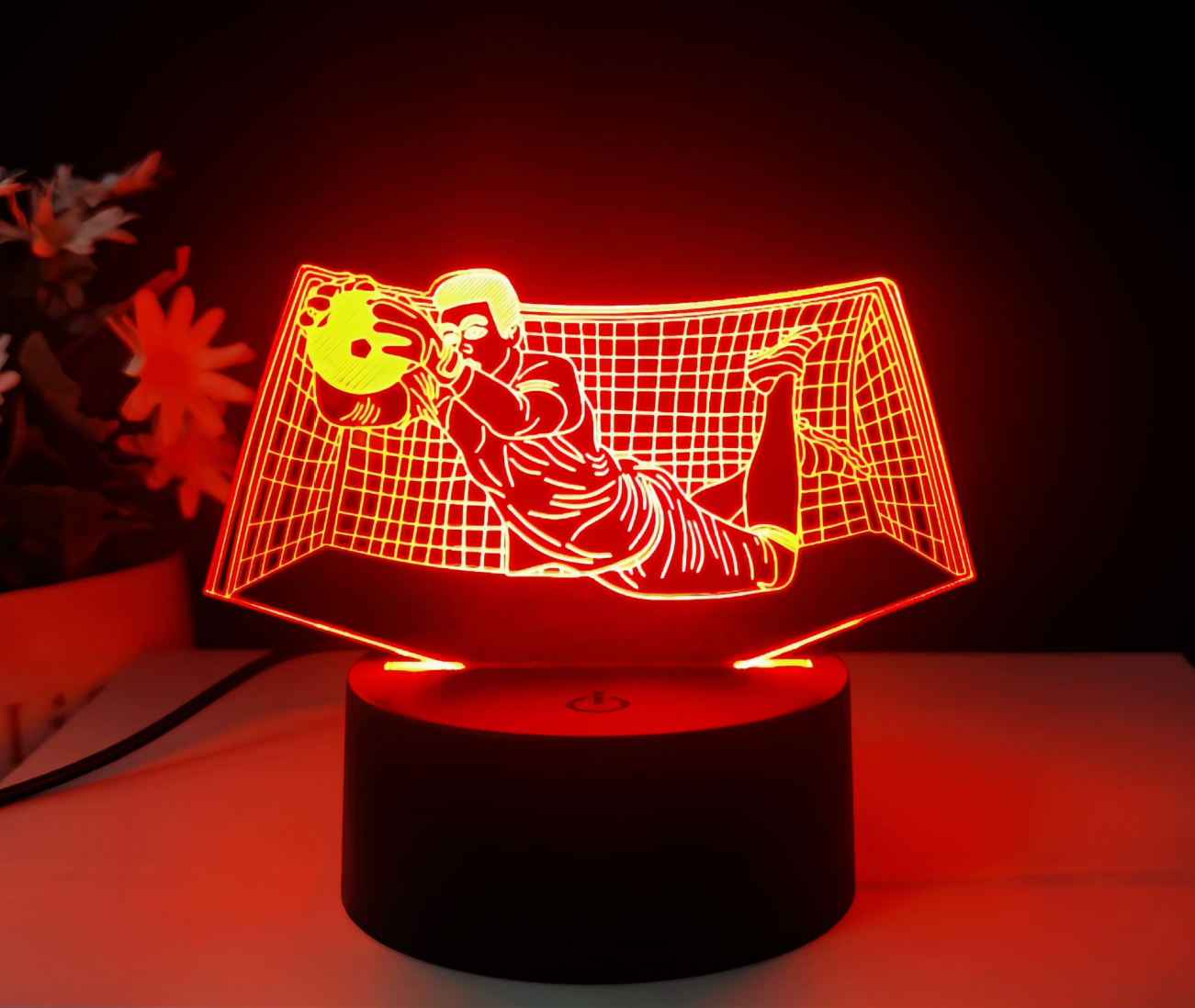 Voetbal 3D Illusie LED-Lamp - Nachtlampje - met Afstandsbediening