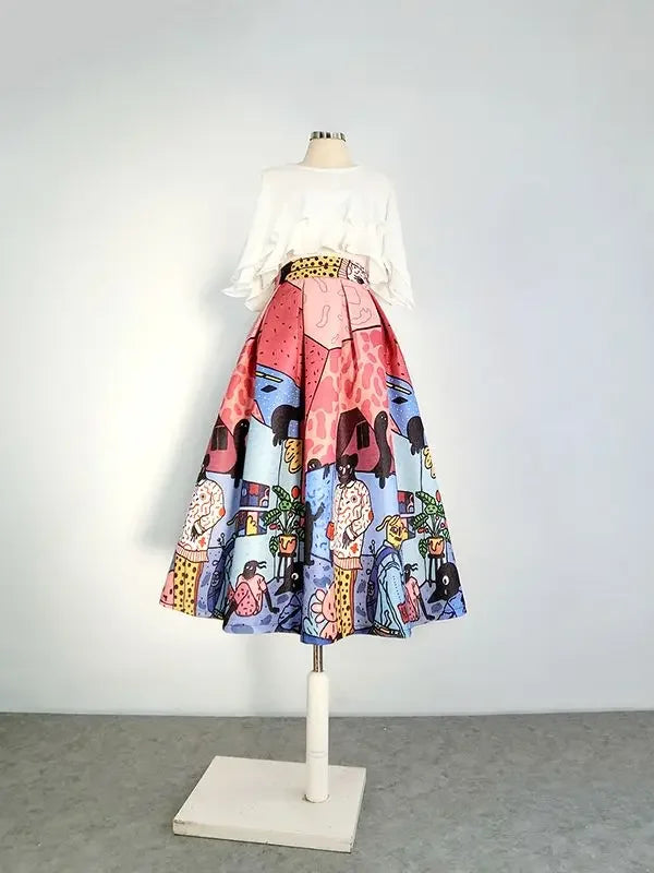 Voorjaarszomer vintage casual A-lijn rok