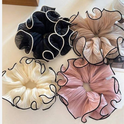 Gevouwen chiffon haarbanden met contrasterende rand