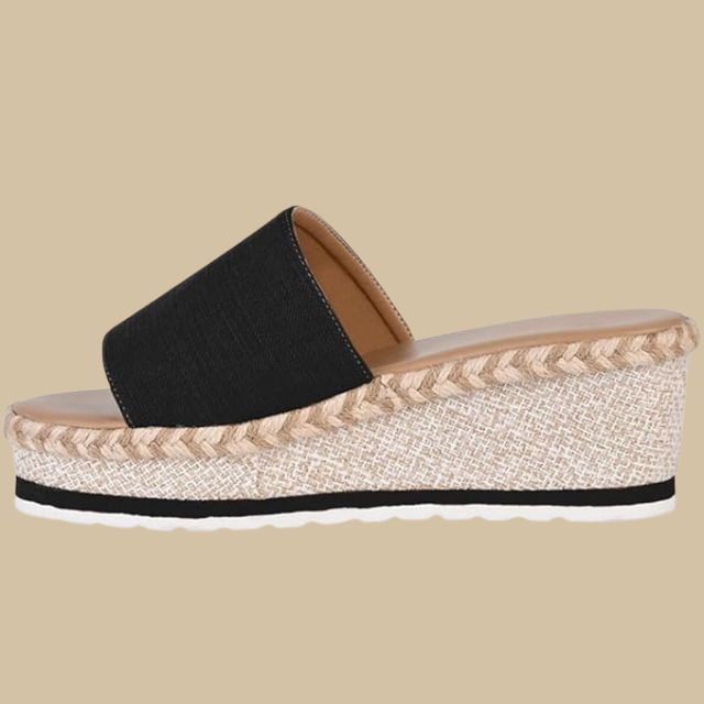 Casual sandalen met sleehak en espadrillezool