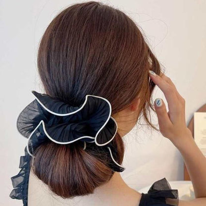 Gevouwen chiffon haarbanden met contrasterende rand