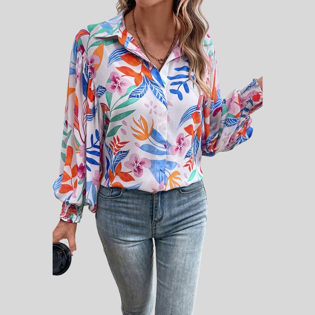 Vloeiende blouse met bloemenprint