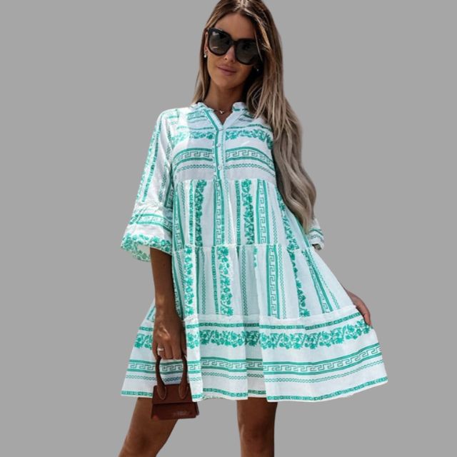 Uitlopende jurk met V-halslijn