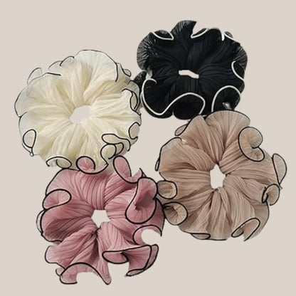 Gevouwen chiffon haarbanden met contrasterende rand