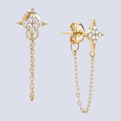 Oorbel met kwastjesketting en steraccent