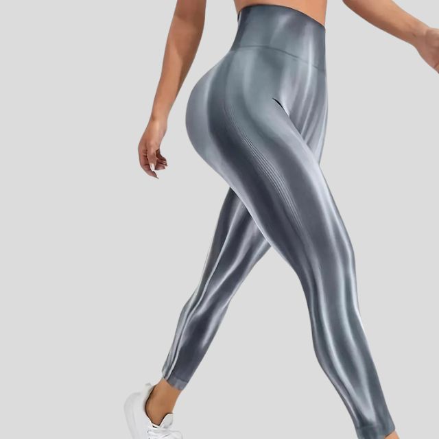 Performance legging met hoge taille en naadloos golfpatroon