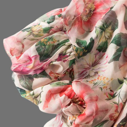 Gebloemde off-the-shoulder maxi-jurk met elastiek in de taille