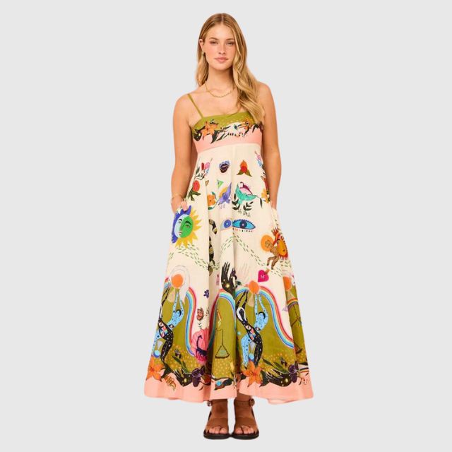 Maxi-jurk met speelse print