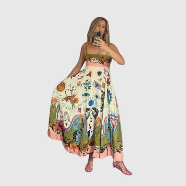 Maxi-jurk met speelse print