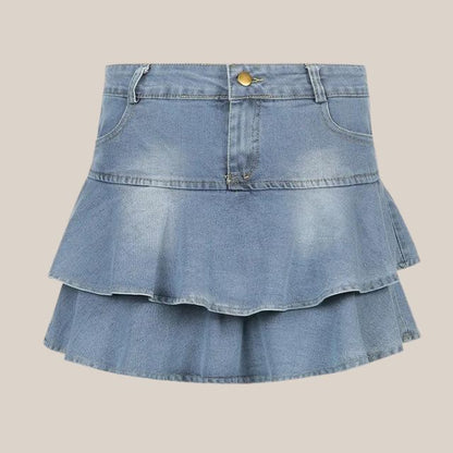 Denim shorts met franje