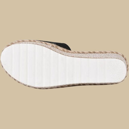 Casual sandalen met sleehak en espadrillezool