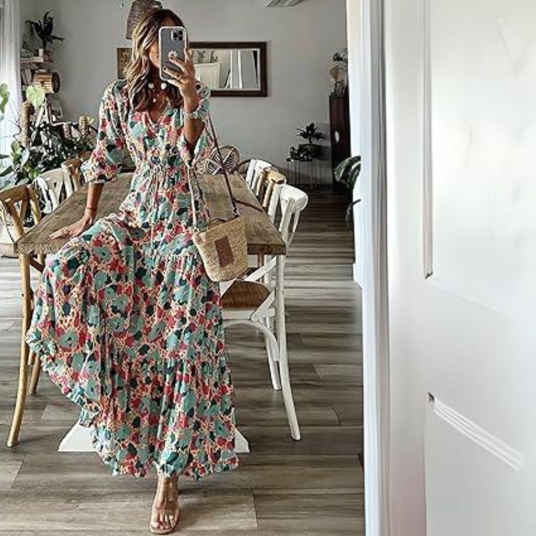 Bohemian maxi-jurk met paisleypatroon