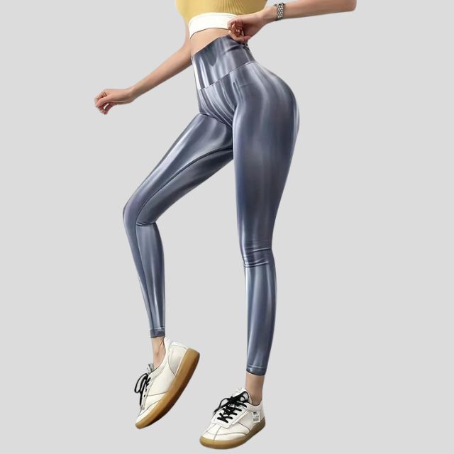 Performance legging met hoge taille en naadloos golfpatroon