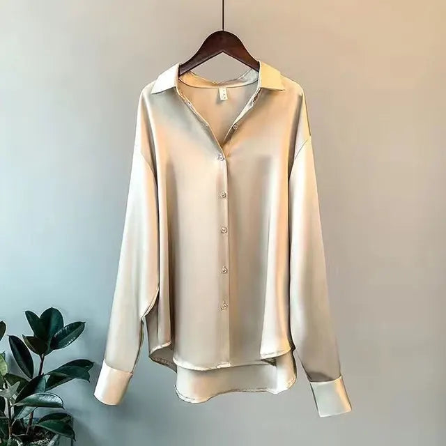 Vintage satijnen blouse