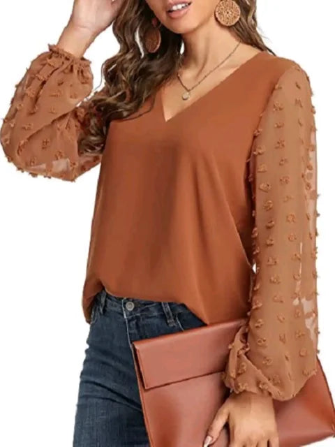 Damesblouse met V-hals