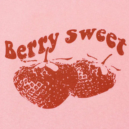 Berry Sweet grafische crop top met contrasterende boorden