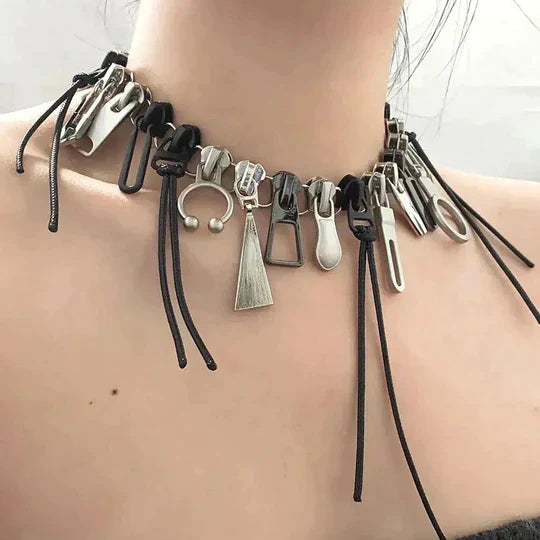 Choker met ritssluiting