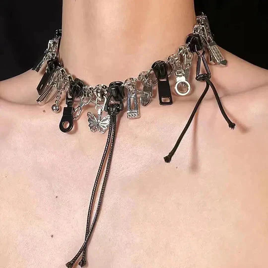 Choker met ritssluiting