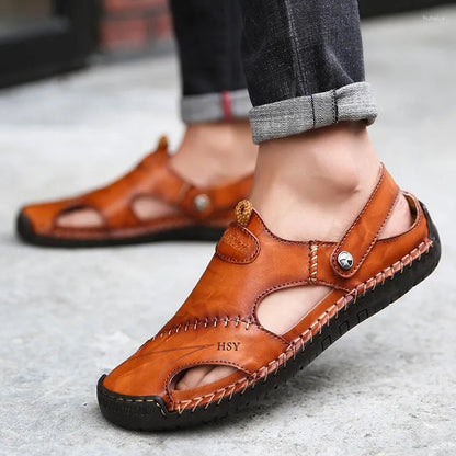 Handgemaakte leren loafers met stiksel detail