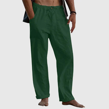 Linnen strandbroek voor heren, losse pasvorm
