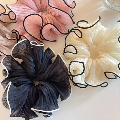 Gevouwen chiffon haarbanden met contrasterende rand