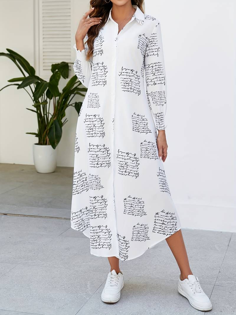 Maxi-jurk met letterprint