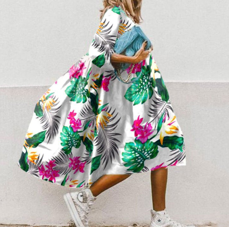 Gebloemde oversized jurk voor dames