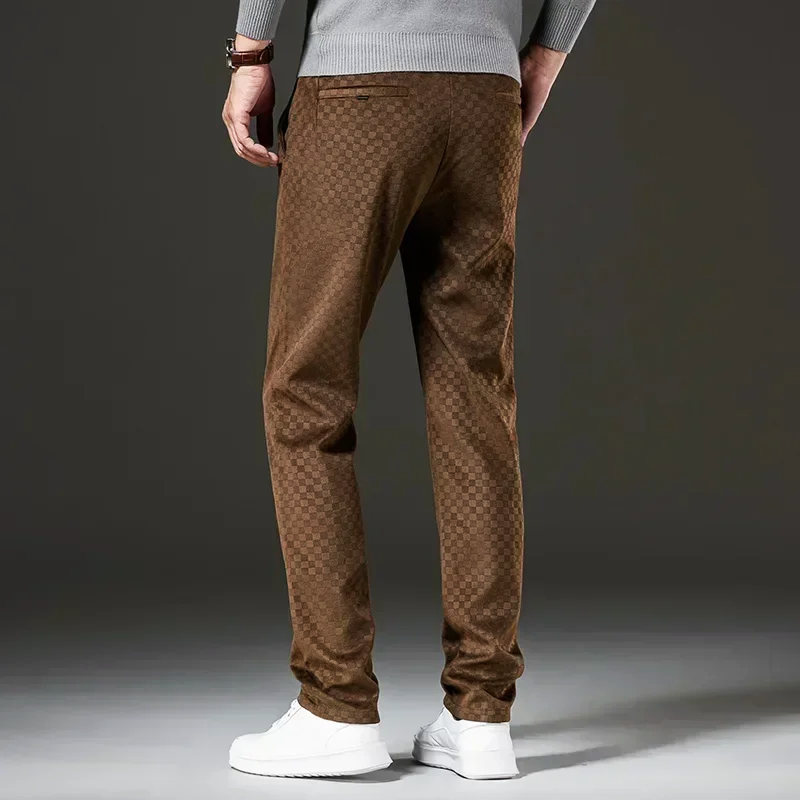 Geruite corduroy broek