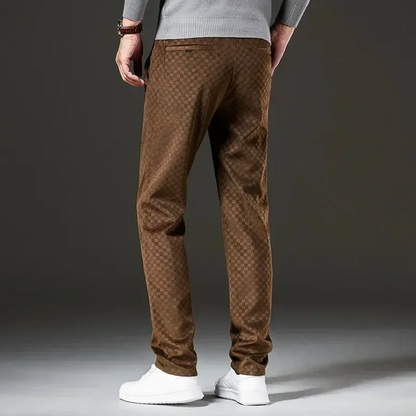 Geruite corduroy broek