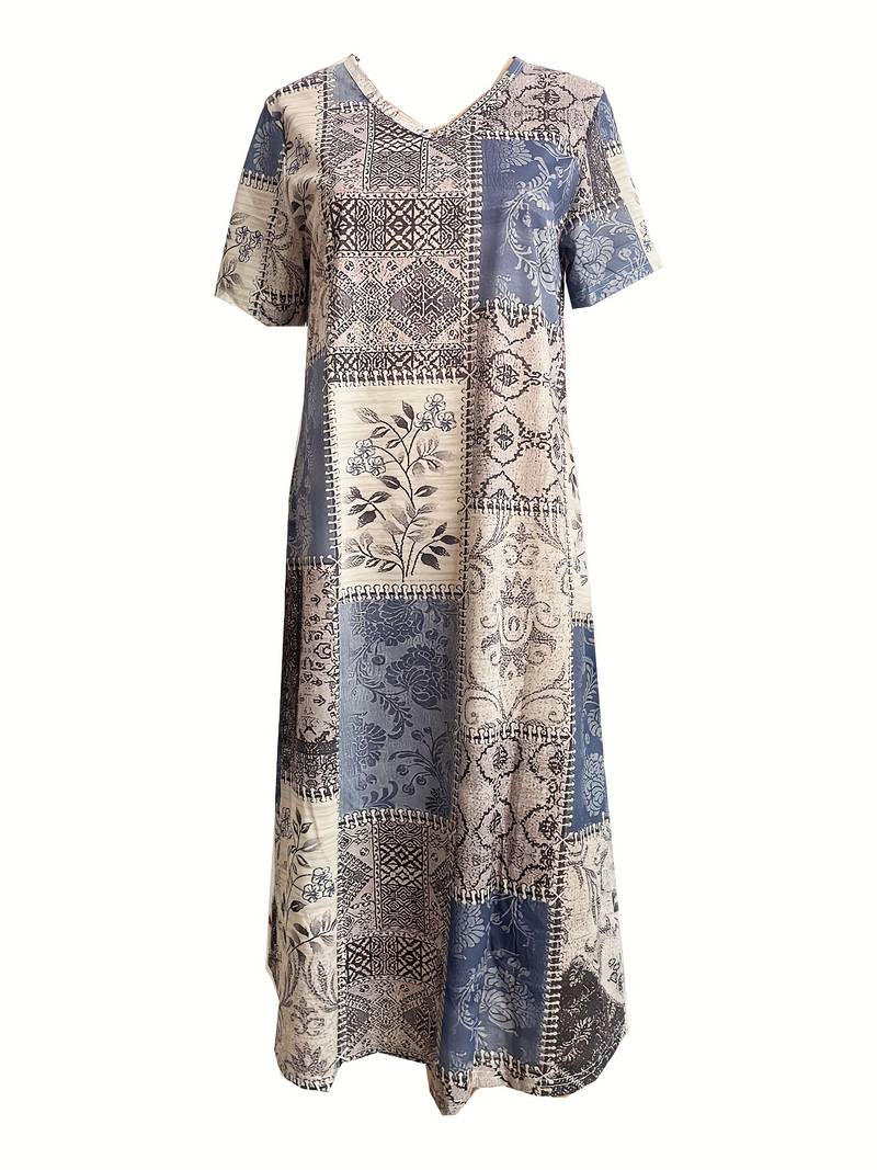 Losse, elegante jurk met abstract patroon