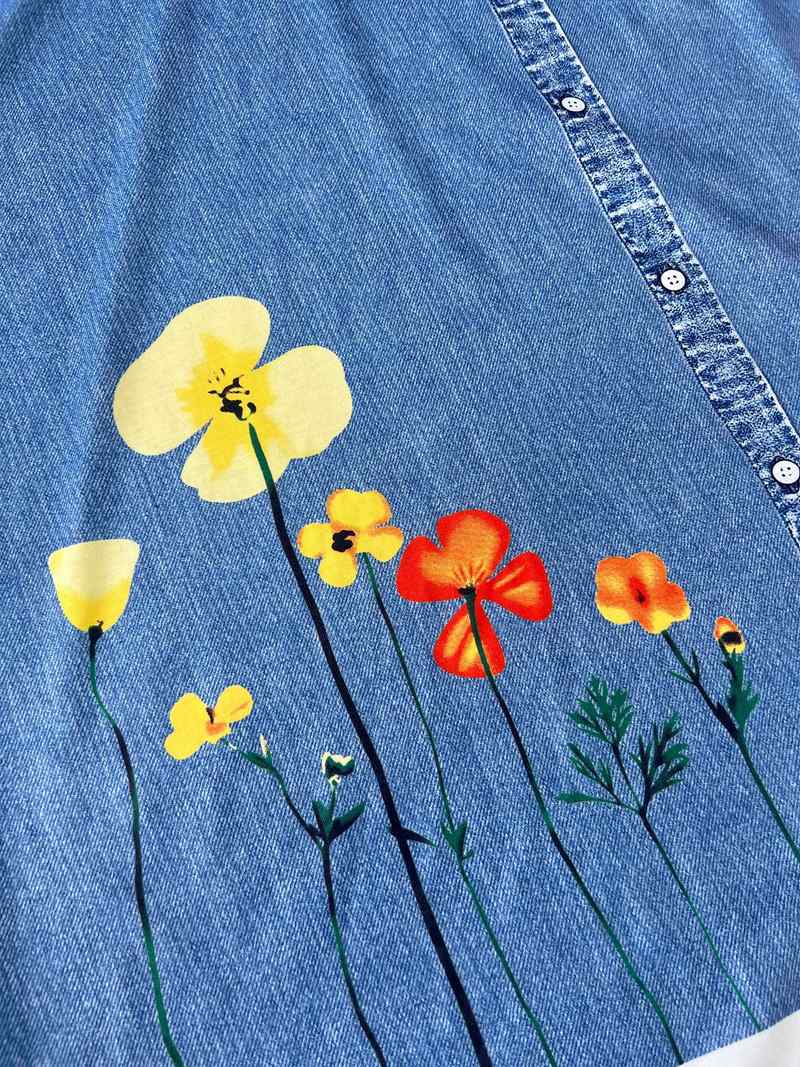 Gedrukte spijkerjurk