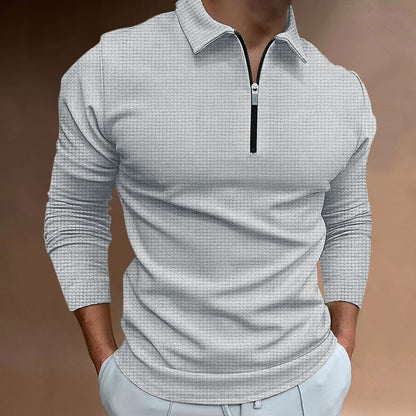 Heren-T-shirt nieuwe rits lange mouw