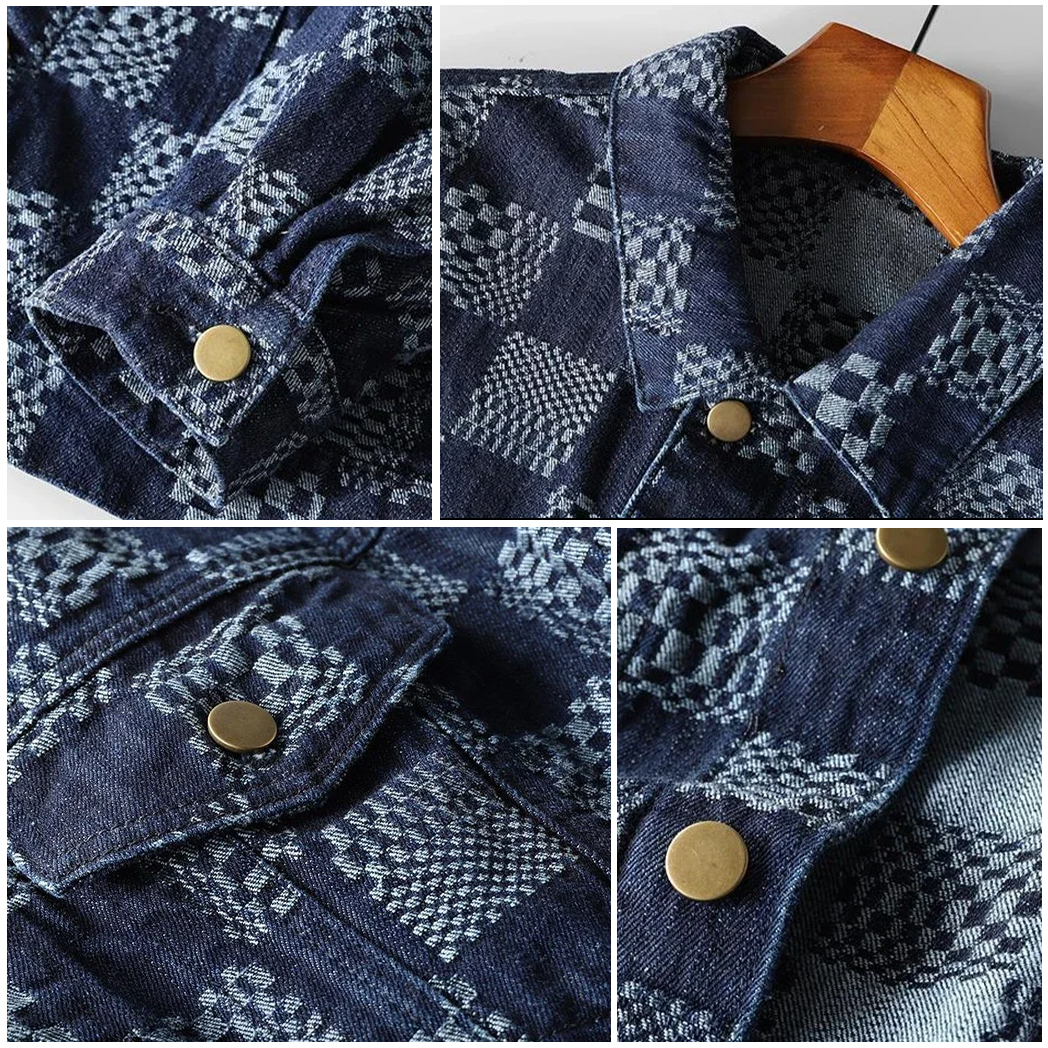 Denim overhemd met patchwork