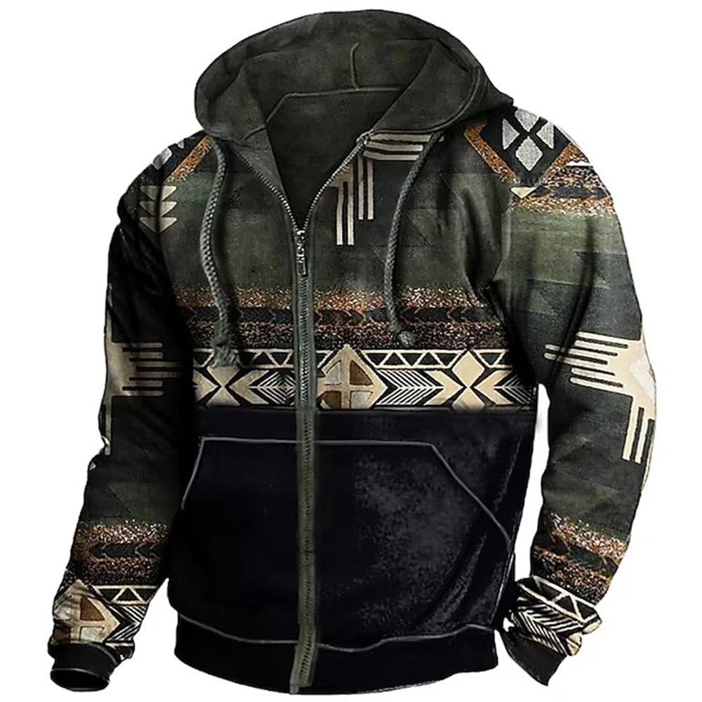 Retro Outdoor Jas Vintage Heren Hoodie