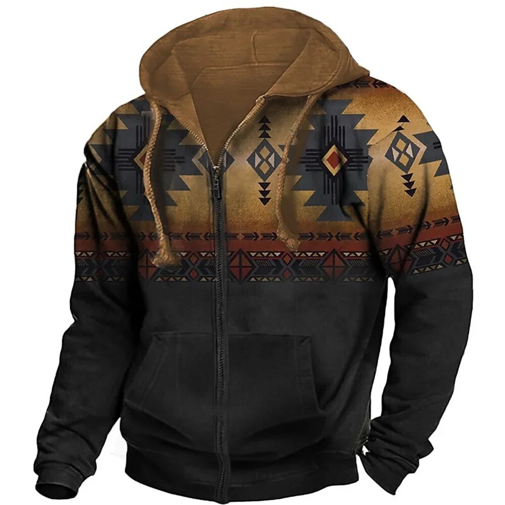 Retro Outdoor Jas Vintage Heren Hoodie