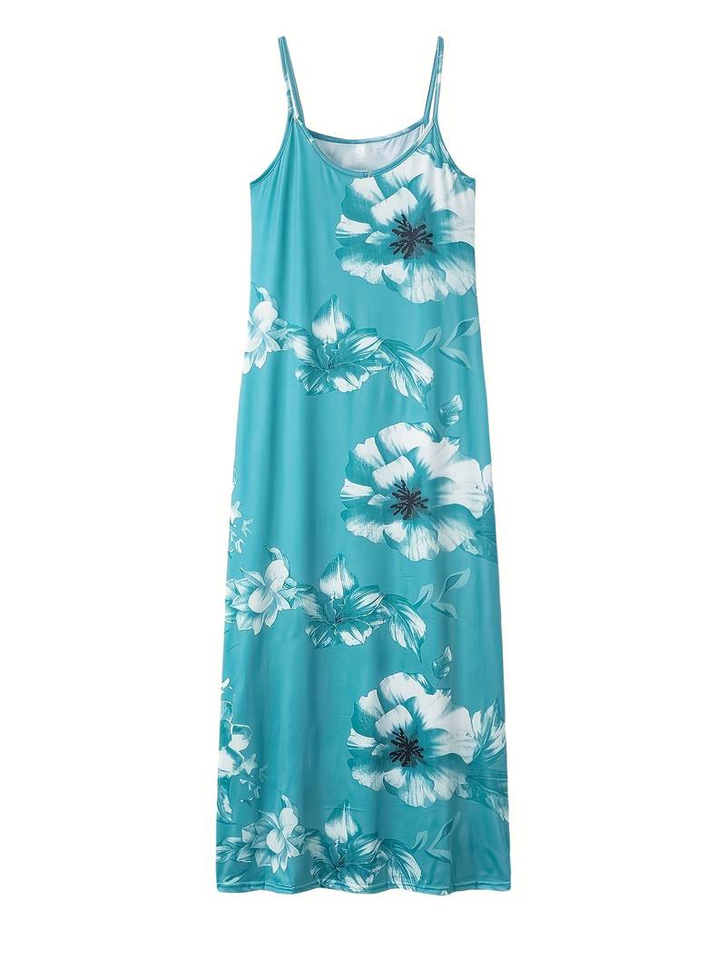 Slim-fit maxi-jurk met bloemenprint