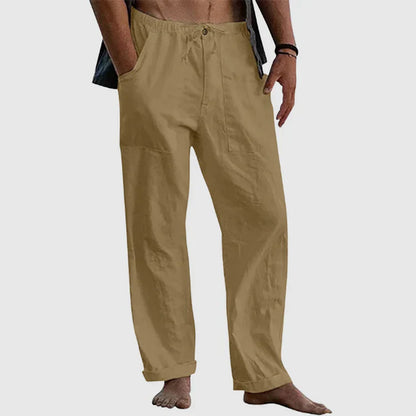 Linnen strandbroek voor heren, losse pasvorm