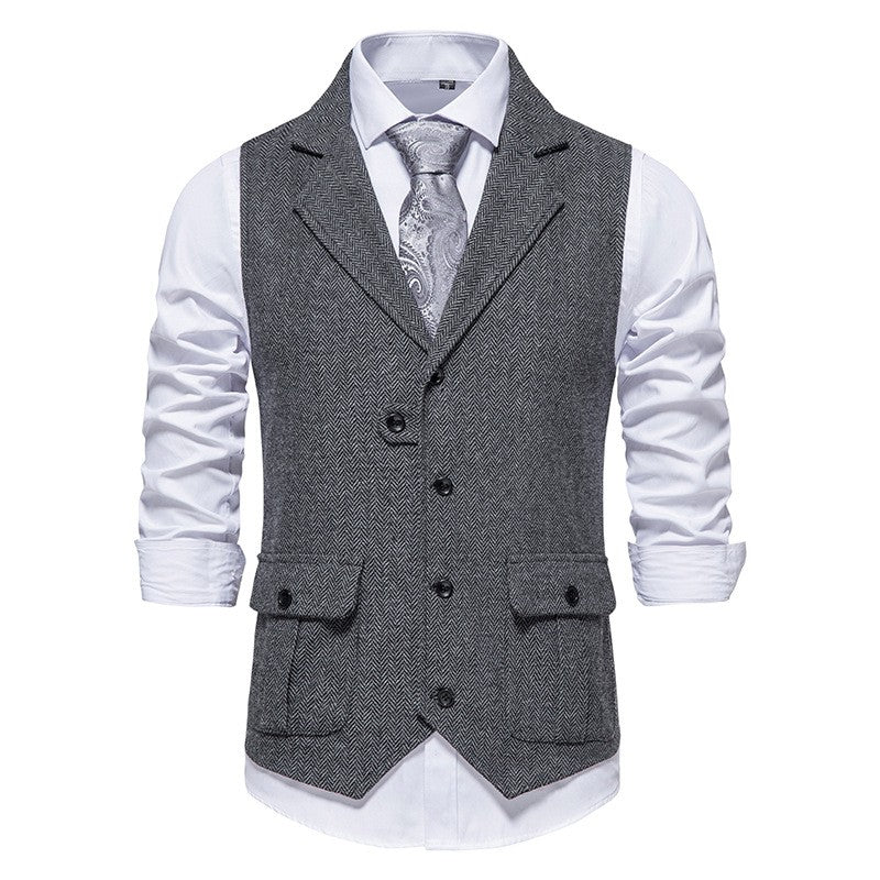 Mouwloos gilet met reverszak voor heren