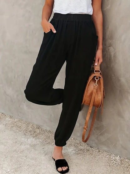 Lange broek met hoge taille
