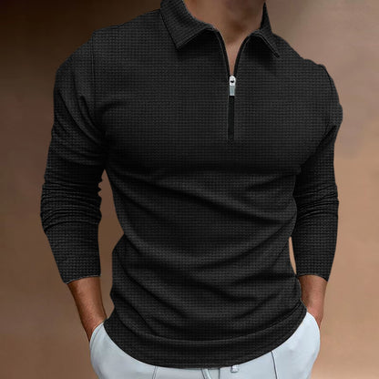 Heren-T-shirt nieuwe rits lange mouw
