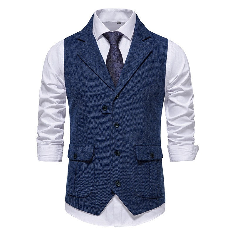 Mouwloos gilet met reverszak voor heren
