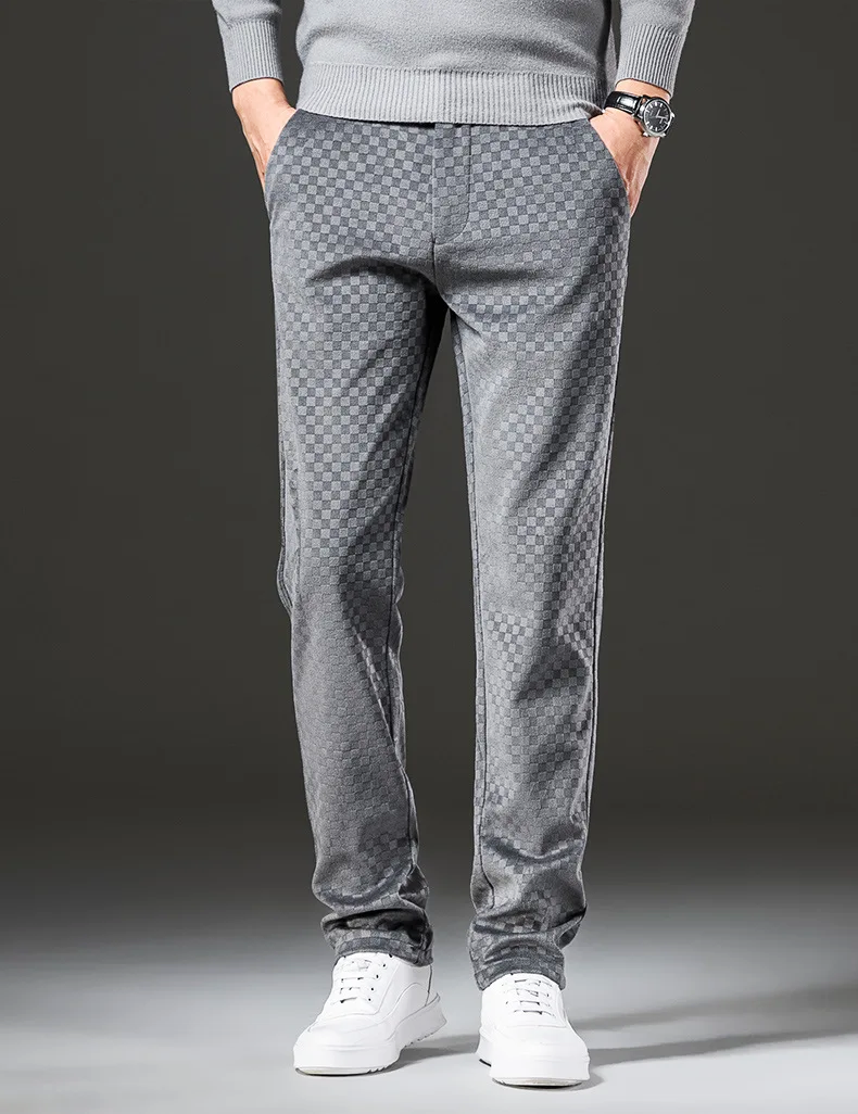 Geruite corduroy broek