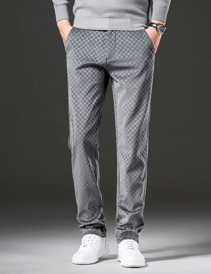 Geruite corduroy broek