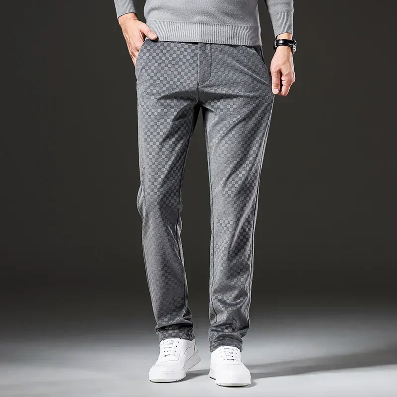 Geruite corduroy broek
