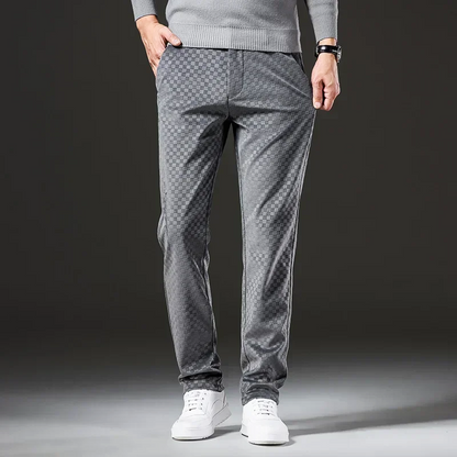 Geruite corduroy broek